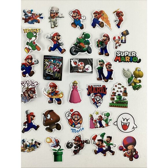Super Mario Bros. Stickers 50 Lot Birthday Party Favors Medium Size Assorted - Picture 3 of 11